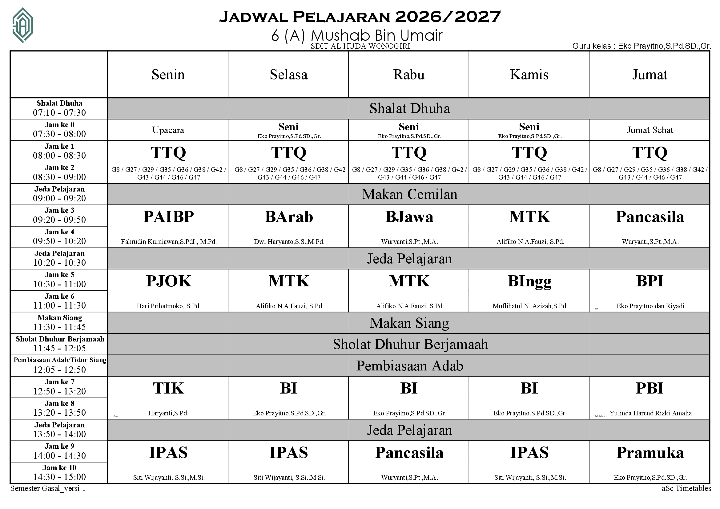 Jadwal 6 (A) Mushab Bin Umair
